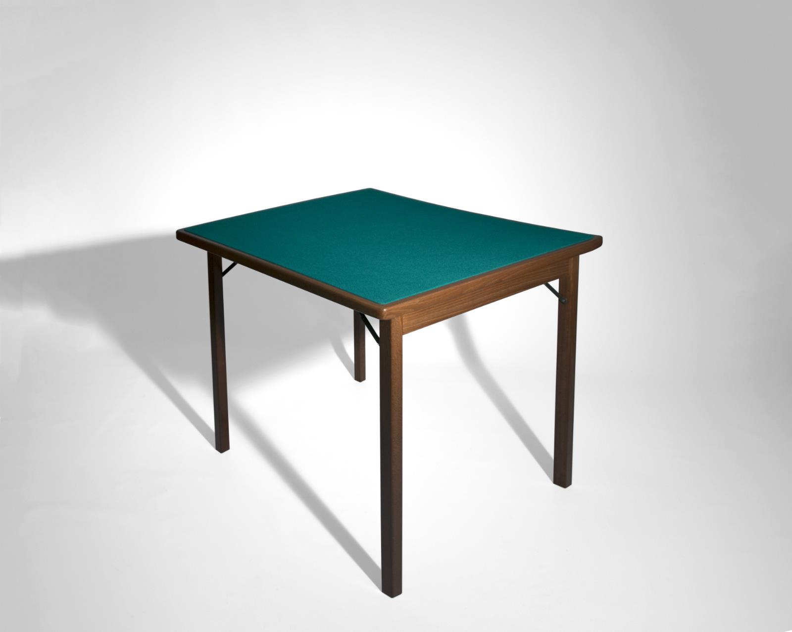 Tavolo da Gioco Quadrato Pieghevole 90x90 cm in Legno Panno Verde