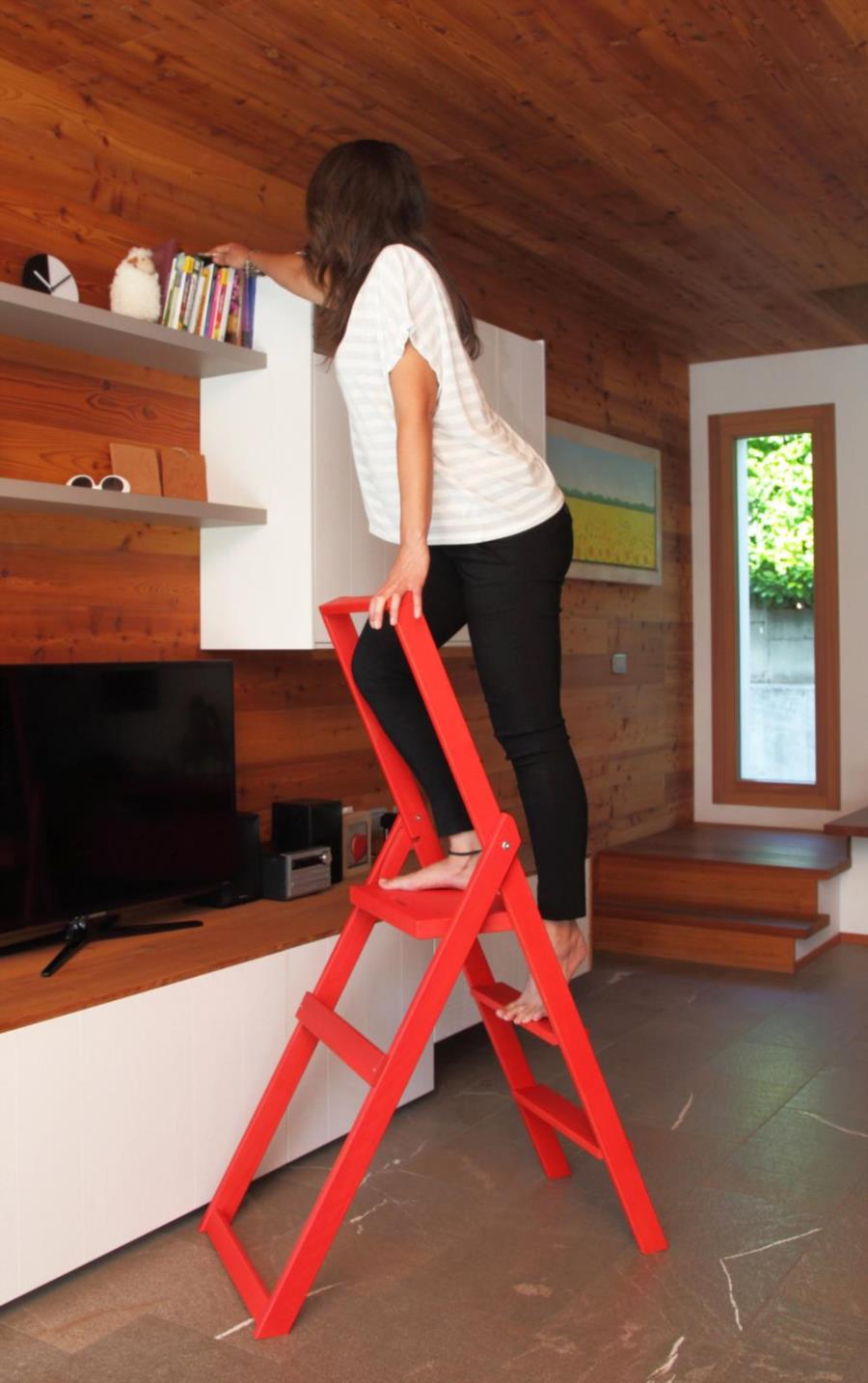 scala portatile di design in legno STAR 